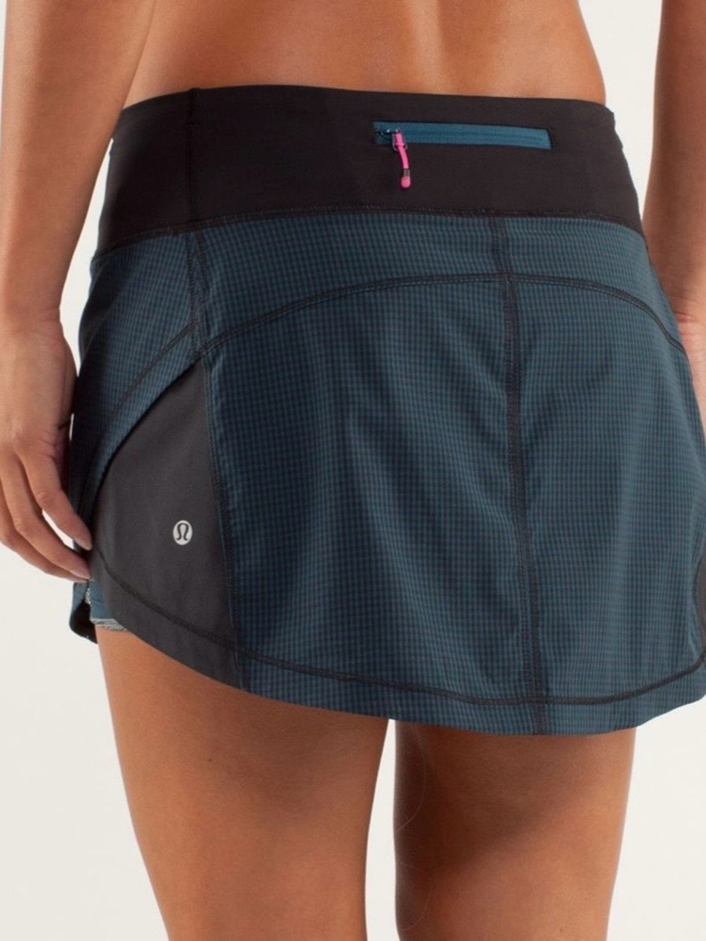 Lululemon full stride skirt gingham Alberta lake